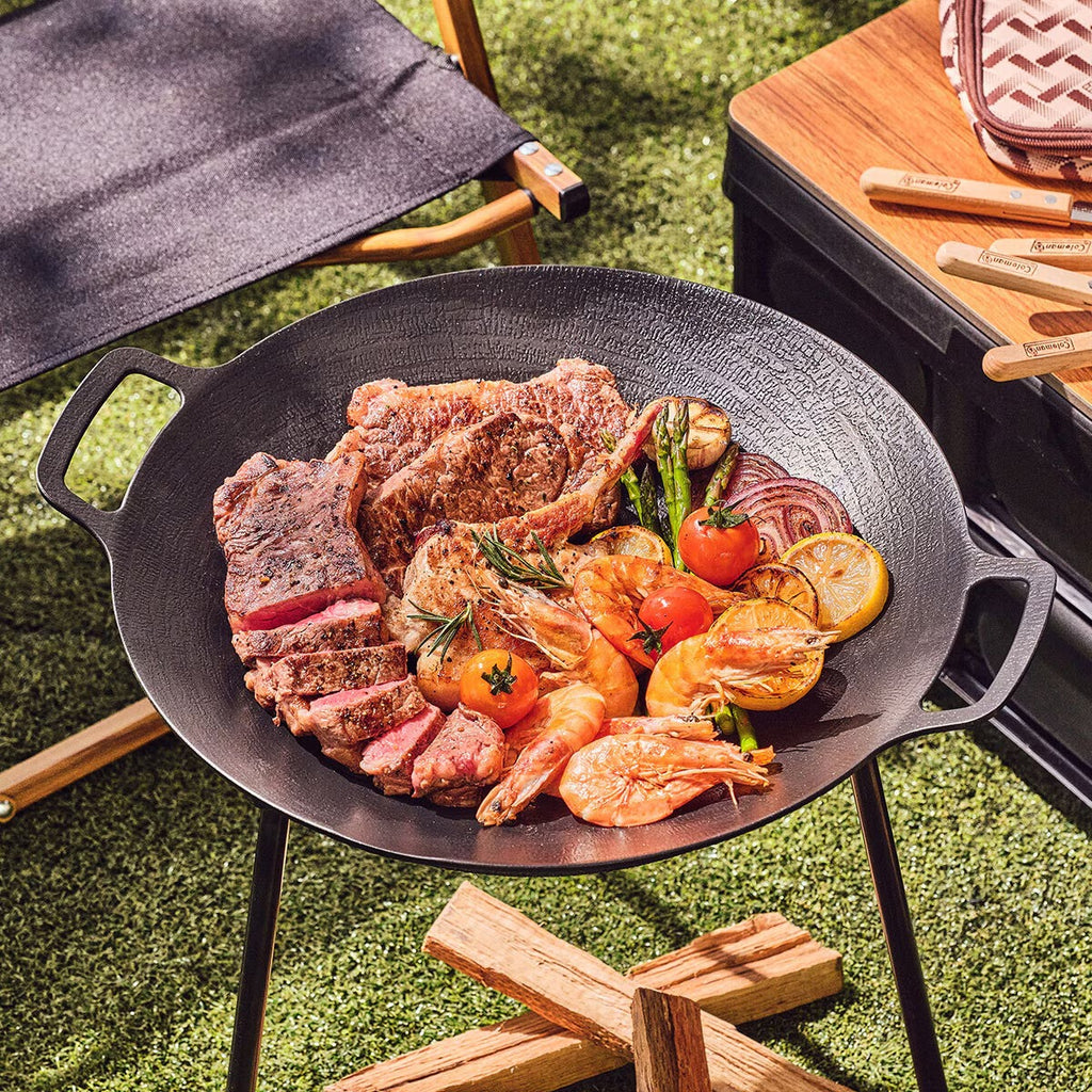 Glasslock Chef Topf IH Multi-Griddle Pan (39cm) - Large Non-Stick Korean BBQ & Camping Pan