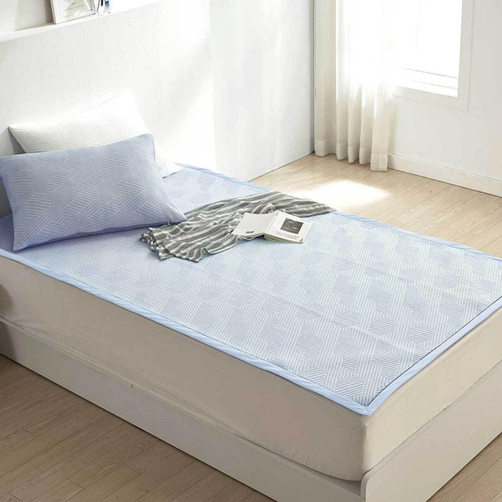 April At Home Premium Cooling 3-Layer Mesh Pad (Single) - Ice Blue