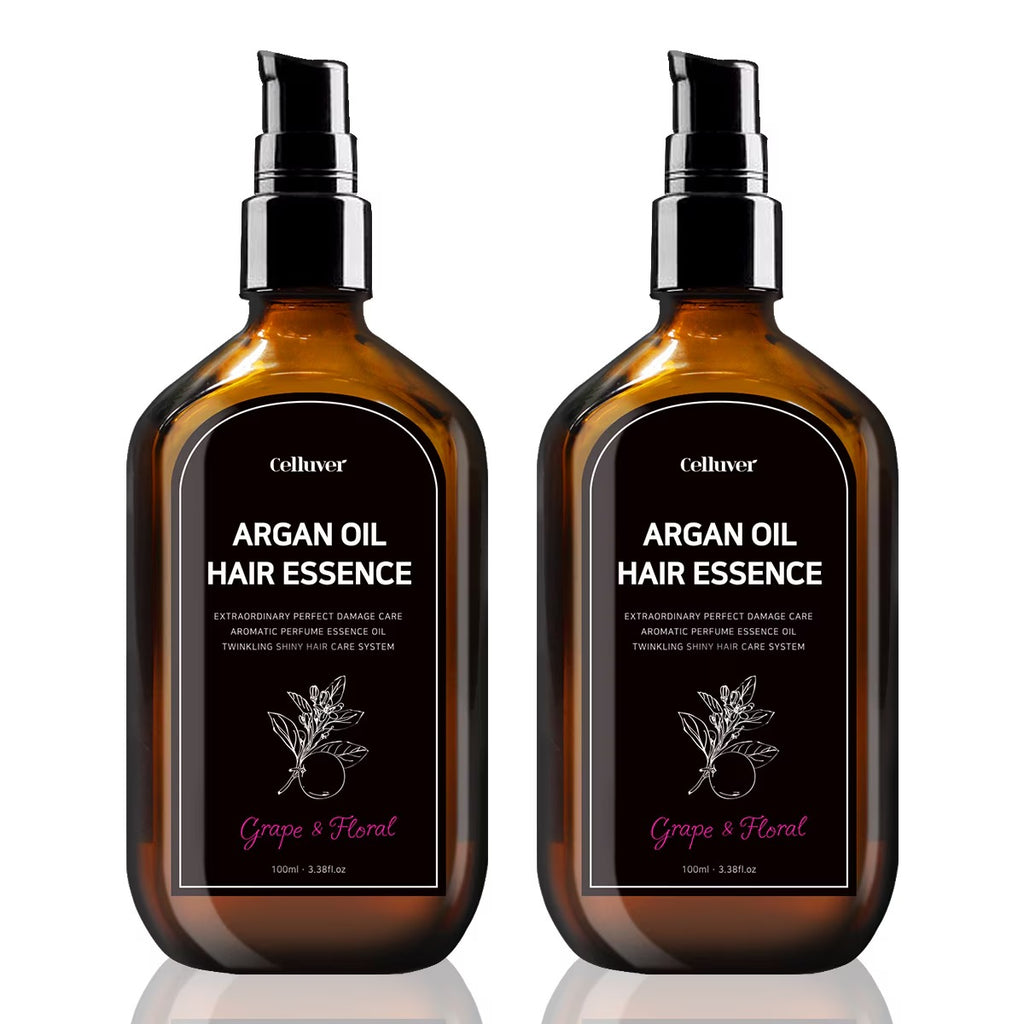 Celluver Argan Oil Hair Essence (100ml x 2-Pack) - Non-Sticky Intensive Nourishment & Signature Scent