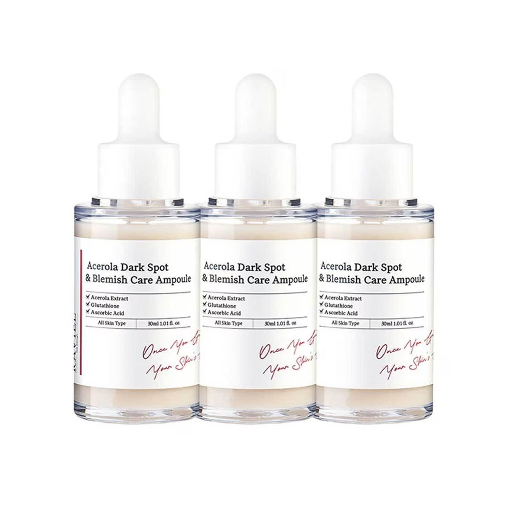 Raviel Acerola Dark Spot & Blemish Care Ampoule (30ml x 3-Pack) - Vitamin C Brightening Serum