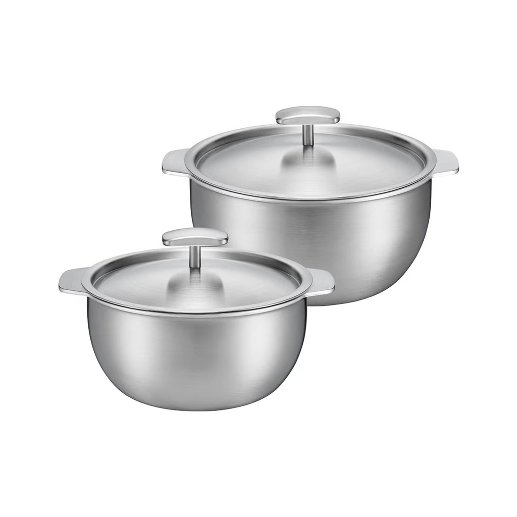 Cookever 5-Ply Stainless Steel Ttukbaegi Set (4-Piece, 16/18cm) - Modern Korean Clay Pot Style