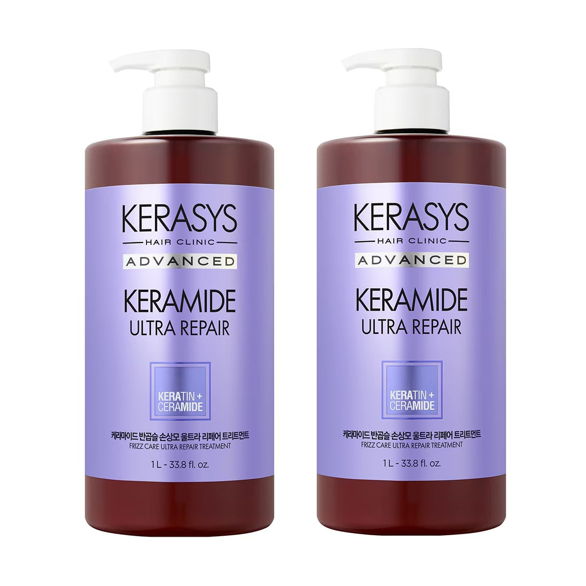 Kerasys Keramide Frizzcare Clinic Shampoo & Treatment Set - Deep Damage Repair (Jumbo Size)