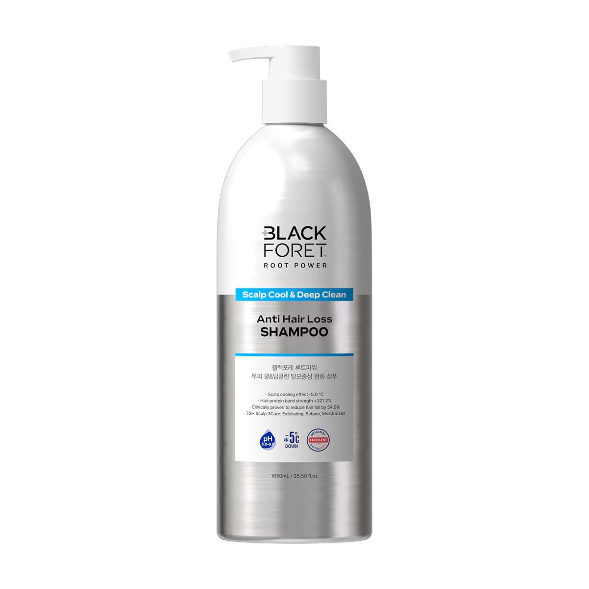 Blackforet Frozen Scalp Cool Deep Clean Shampoo (1050ml) - Large Capacity Carbonated Cooling Care
