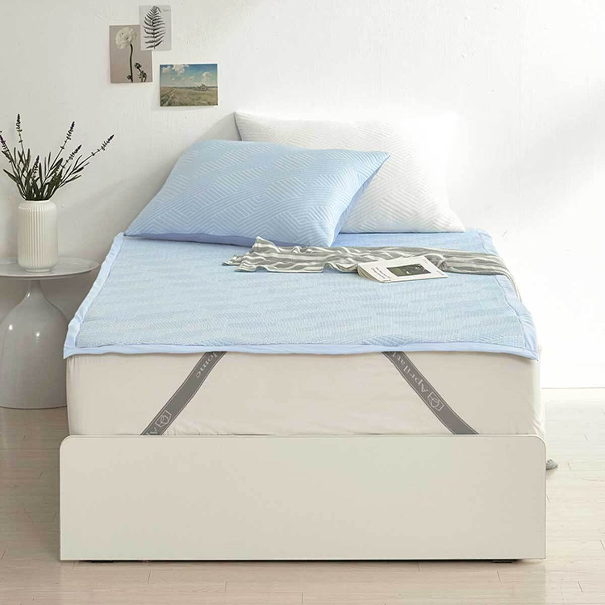 April At Home Premium Cooling 3-Layer Mesh Pad (Single) - Ice Blue