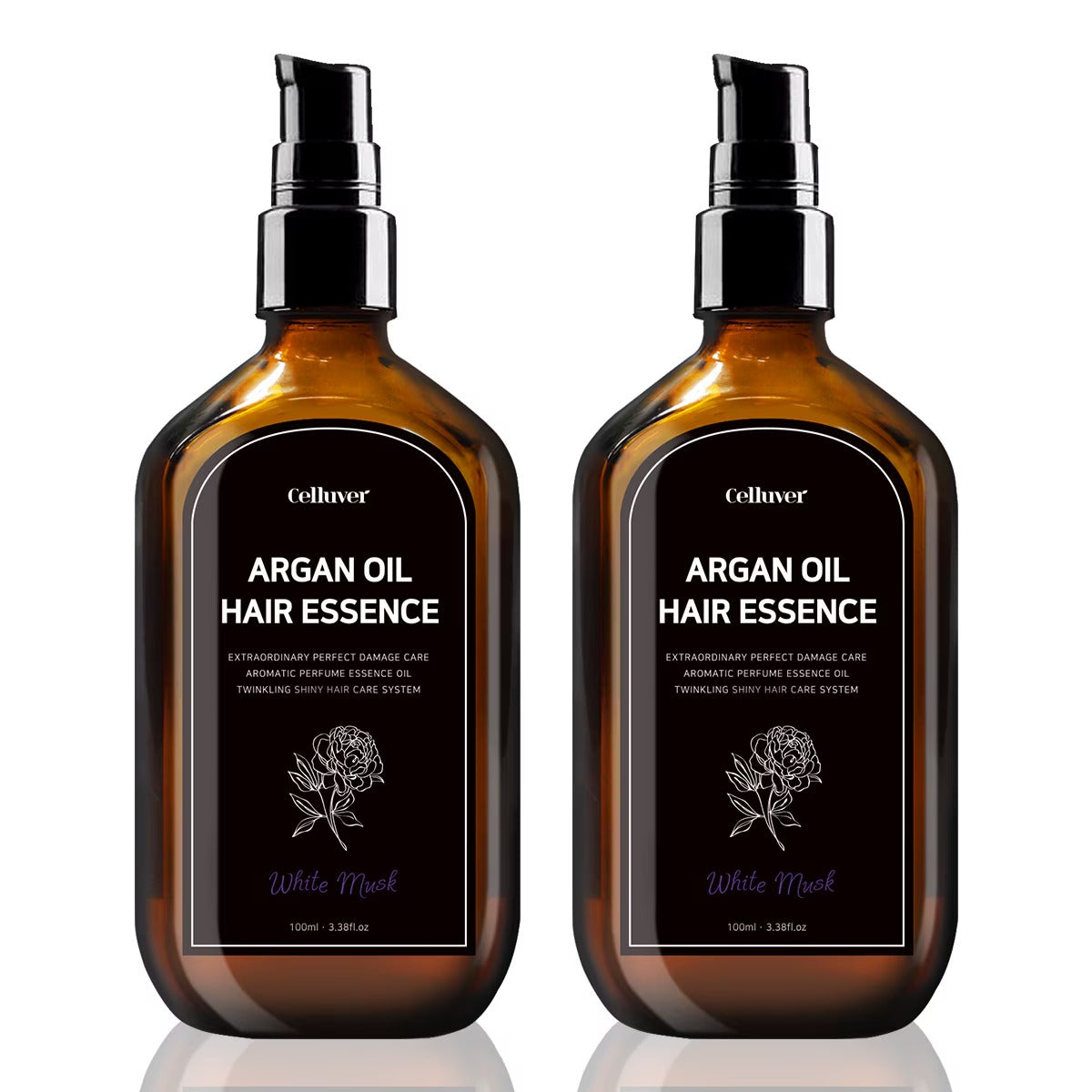 Celluver Argan Oil Hair Essence (100ml x 2-Pack) - Non-Sticky Intensive Nourishment & Signature Scent
