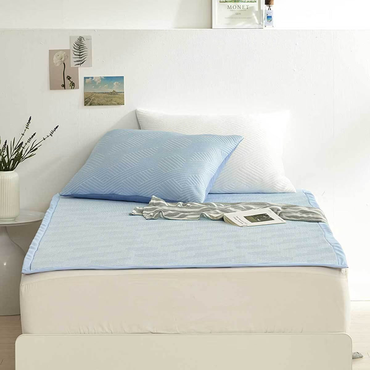 April At Home Premium Cooling 3-Layer Mesh Pad (Single) - Ice Blue