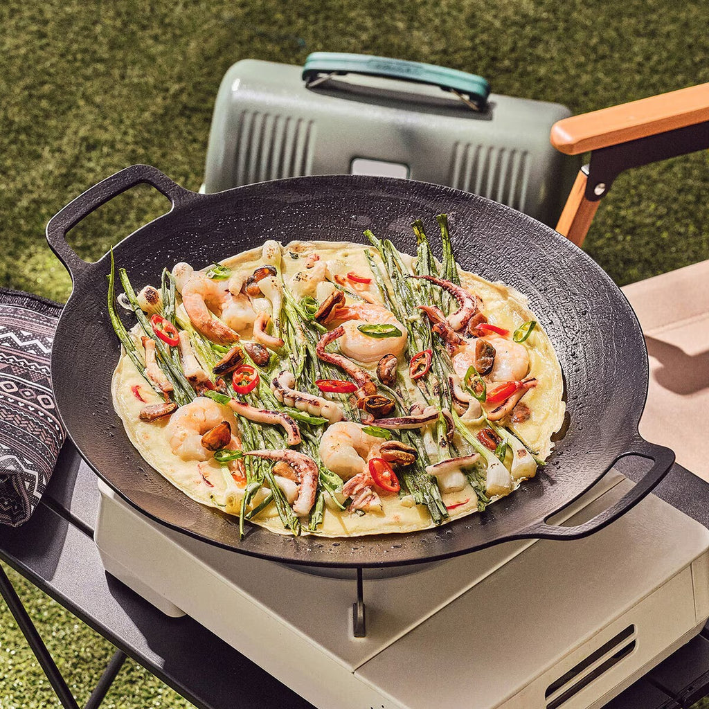 Glasslock Chef Topf IH Multi-Griddle Pan (39cm) - Large Non-Stick Korean BBQ & Camping Pan