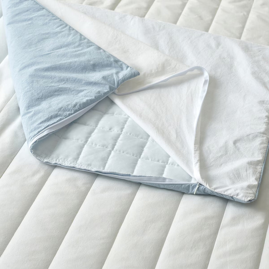 April At Home Premium Cotton Pillow Case Set (2-Pack) - Blue/White